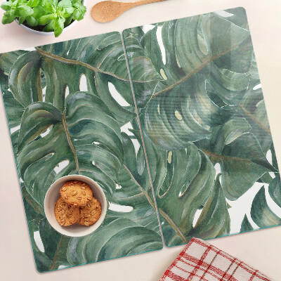 Schneidebrett glas Monstera-Blätter