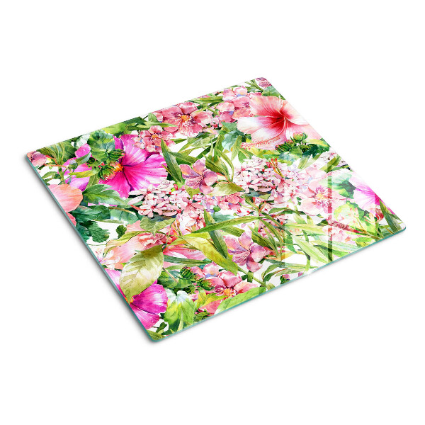 Schneidebrett glas Tropisches Blumenmuster