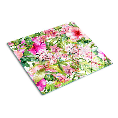 Schneidebrett glas Tropisches Blumenmuster