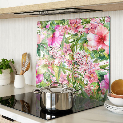 Schneidebrett glas Tropisches Blumenmuster