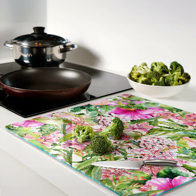 Schneidebrett glas Tropisches Blumenmuster