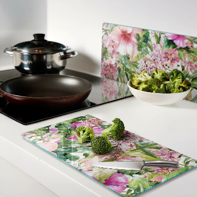 Schneidebrett glas Tropisches Blumenmuster