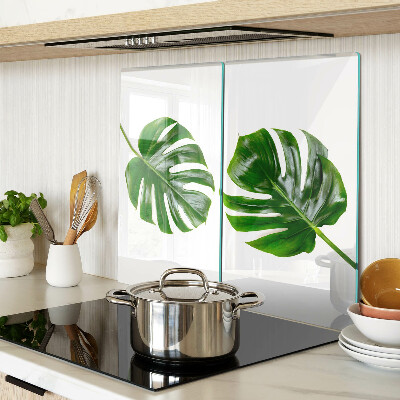 Glasschneidebrett Monstera-Blätter