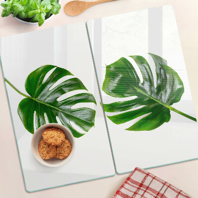 Glasschneidebrett Monstera-Blätter