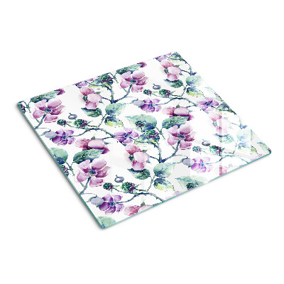 Schneidebrett glas Magnolien-Blumenmuster