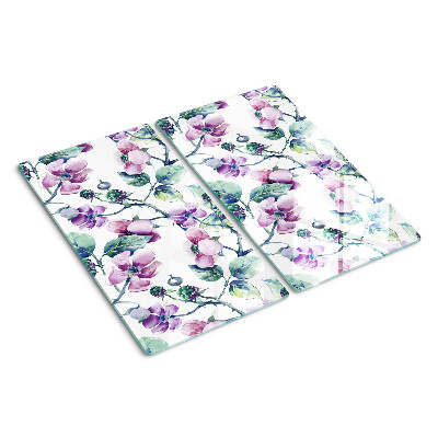 Schneidebrett glas Magnolien-Blumenmuster