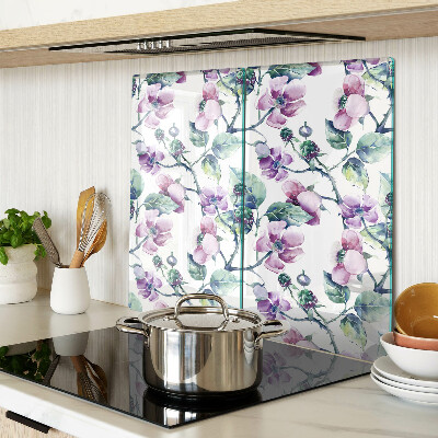 Schneidebrett glas Magnolien-Blumenmuster