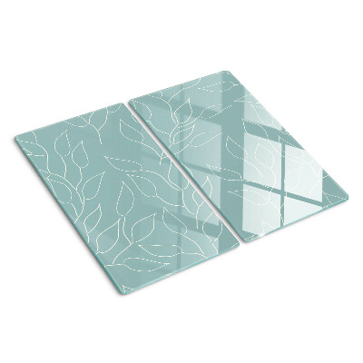 Schneidebrett glas Blätter auf dem Hintergrund
