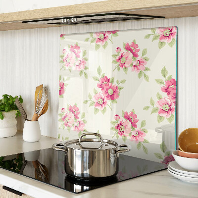 Schneidebrett glas Blumen in Rosatönen