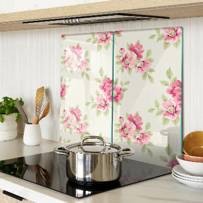 Schneidebrett glas Blumen in Rosatönen