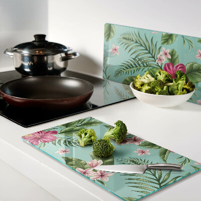 Schneidebrett glas Tropisches Blumenmuster
