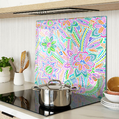 Schneidebrett glas Blumenmuster im Boho-Stil
