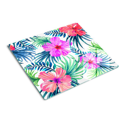 Glasschneidebrett Florales tropisches Motiv