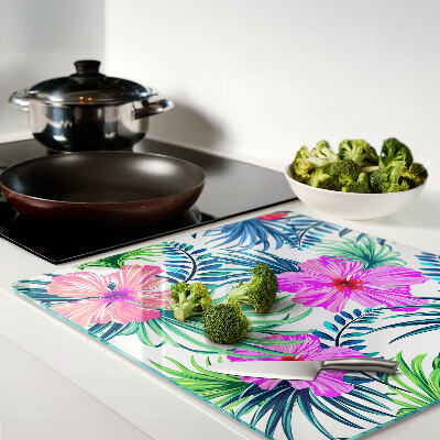 Glasschneidebrett Florales tropisches Motiv