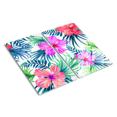 Glasschneidebrett Florales tropisches Motiv