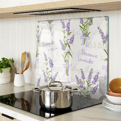Glasschneidebrett Lavendel und provenzalische Schriftzüge