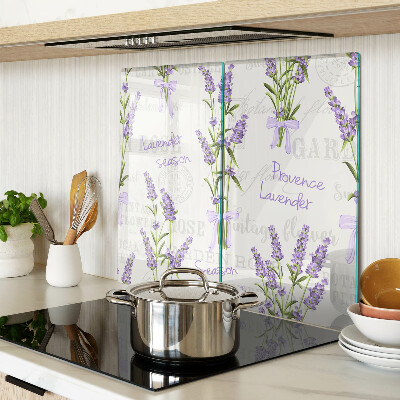 Glasschneidebrett Lavendel und provenzalische Schriftzüge