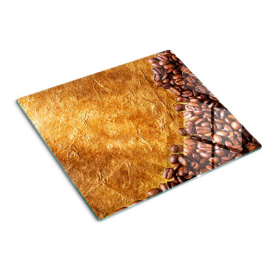 Glasschneidebrett Kaffee- und Ledermuster