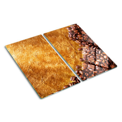 Glasschneidebrett Kaffee- und Ledermuster