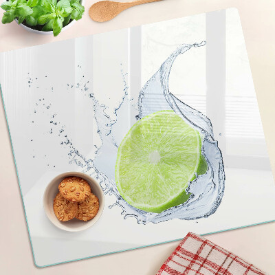 Glasschneidebrett Zitrone in Wasser