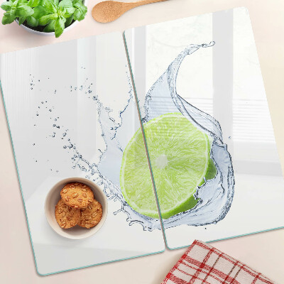 Glasschneidebrett Zitrone in Wasser