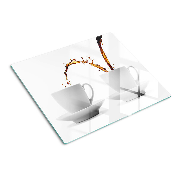 Glasschneidebrett Kaffee in Tassen