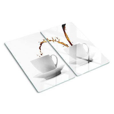 Glasschneidebrett Kaffee in Tassen