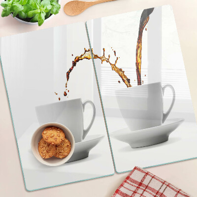 Glasschneidebrett Kaffee in Tassen