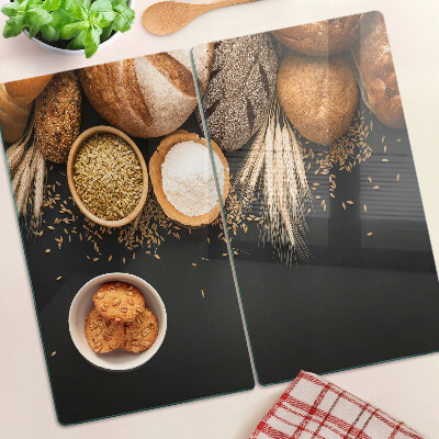 Glasschneidebrett Brot und Getreide