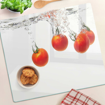 Glasschneidebrett Tomaten in Wasser