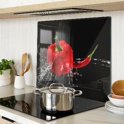 Glasschneidebrett Rote Paprika in Wasser