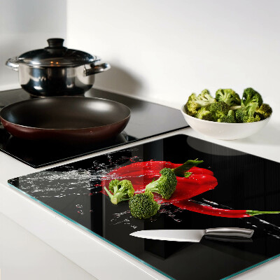 Glasschneidebrett Rote Paprika in Wasser