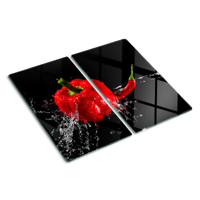 Glasschneidebrett Rote Paprika in Wasser