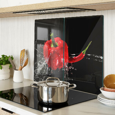 Glasschneidebrett Rote Paprika in Wasser