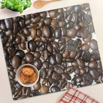 Glasschneidebrett Kaffeebohnen