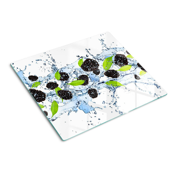 Schneidebrett glas Obst im Wasser
