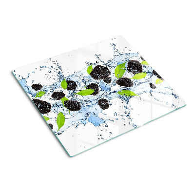 Schneidebrett glas Obst im Wasser