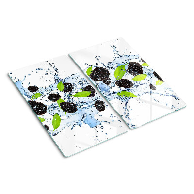 Schneidebrett glas Obst im Wasser