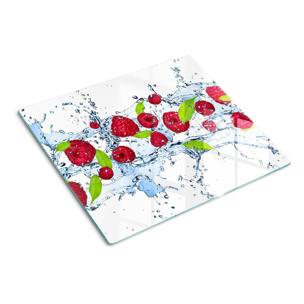 Schneidebrett glas Obst im Wasser