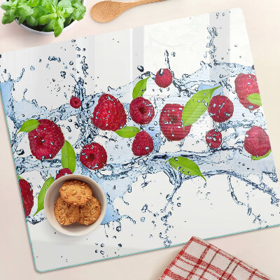 Schneidebrett glas Obst im Wasser
