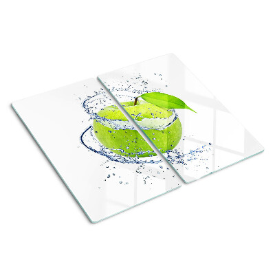 Schneidebrett glas Apfel im Wasser