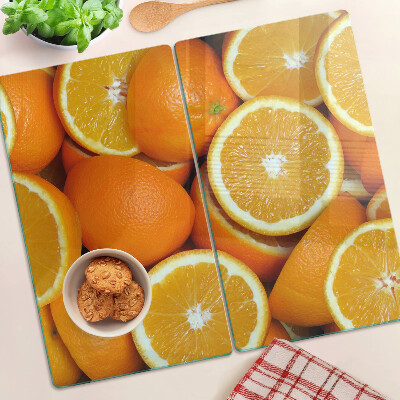 Schneidebrett glas Geschnittene Orangen