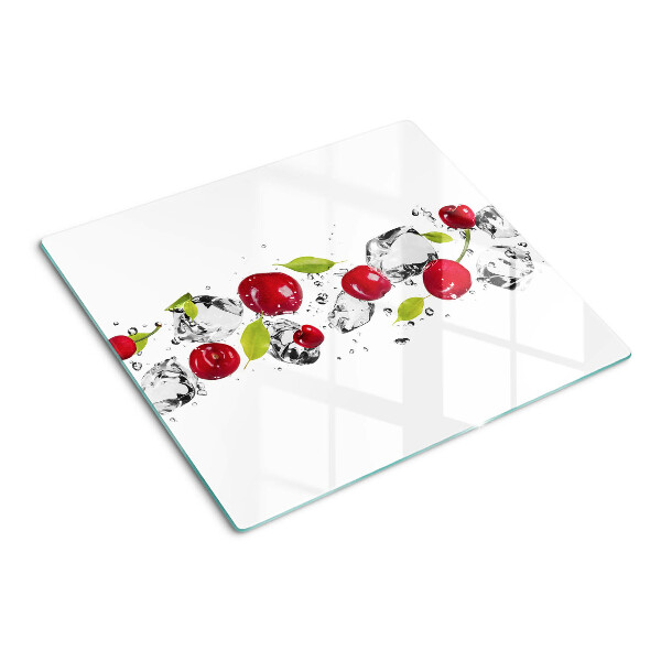 Glasschneidebrett Rote Äpfel mit Eis