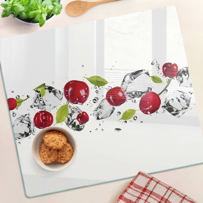 Glasschneidebrett Rote Äpfel mit Eis