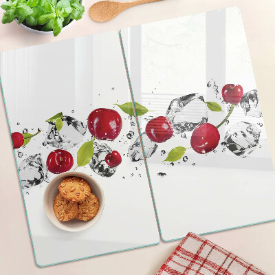 Glasschneidebrett Rote Äpfel mit Eis