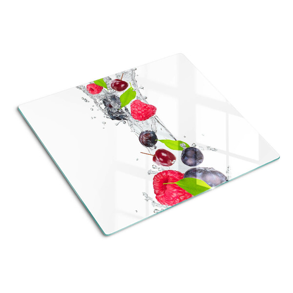 Glasschneidebrett Obst im Wasser