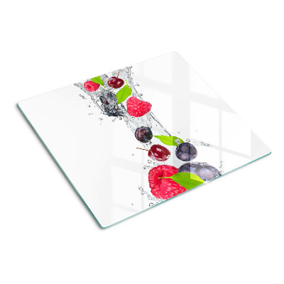 Glasschneidebrett Obst im Wasser
