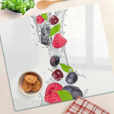 Glasschneidebrett Obst im Wasser
