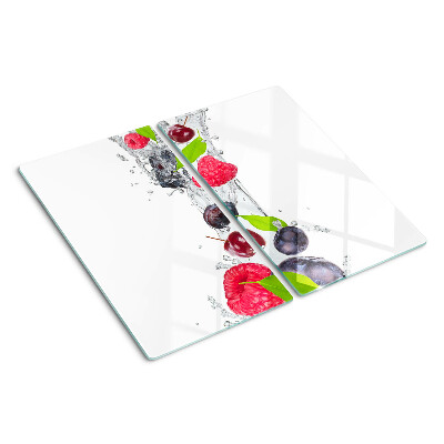 Glasschneidebrett Obst im Wasser