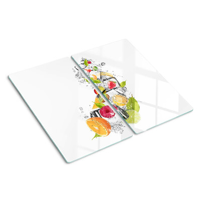 Glasschneidebrett Obst im Wasser